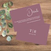 Minimal Dusty Pink Wedding Details Informatiekaartje
