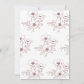 Minimal Dusty Roos Anemone Art Floral Wedding Save The Date (Achterkant)