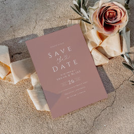 Minimal Dusty Roos Save the Date Invitation Kaart