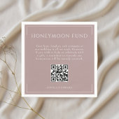 Minimal Dusty Roos Wedding Honeymoon Fund QR Code Servet