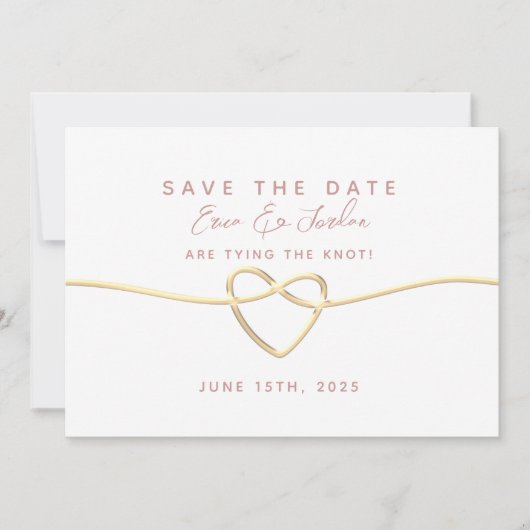 Minimal Dusty Roos Wedding Save The Date (Voorkant)