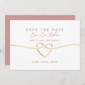Minimal Dusty Roos Wedding Save The Date (Voorkant / Achterkant)
