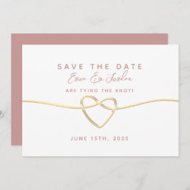 Minimal Dusty Roos Wedding Save The Date