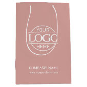 Minimal Dusty Rose Corporate Company Business Logo Medium Cadeauzakje (Voorkant)