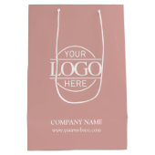 Minimal Dusty Rose Corporate Company Business Logo Medium Cadeauzakje (Achterkant)