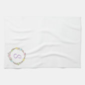 Minimal Easter Wreath Monogram And Easter Eggs Theedoek (Horizontaal)