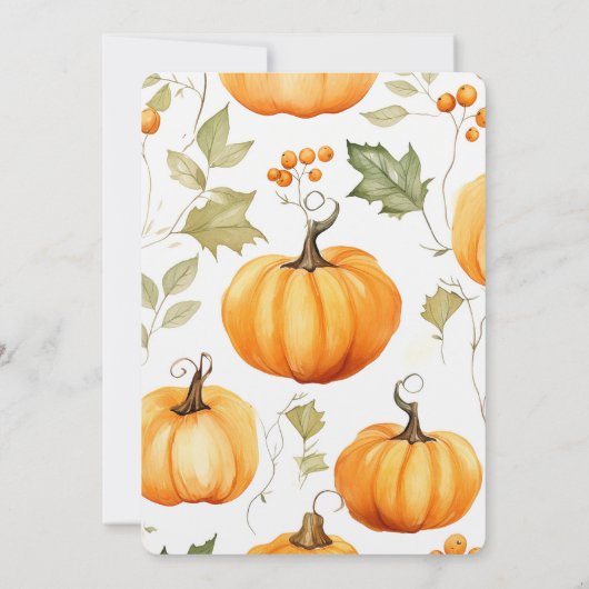 Minimal Een beetje pompoen herfstbladeren Baby sho Kaart (Achterkant)