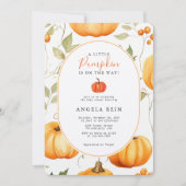 Minimal Een beetje pompoen herfstbladeren Baby sho Kaart (Voorkant)