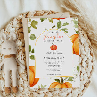 Minimal Een beetje pompoen herfstbladeren Baby sho Kaart