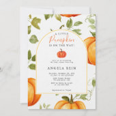 Minimal Een beetje pompoen herfstbladeren Baby sho Kaart (Voorkant)