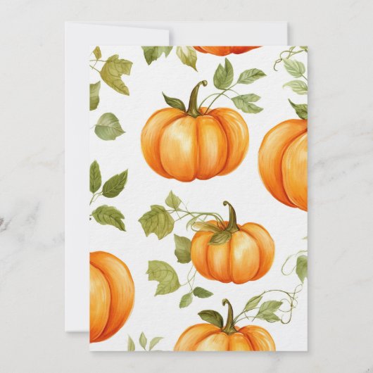 Minimal Een beetje pompoen herfstbladeren Baby sho Kaart (Achterkant)