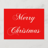 Minimal Eenvoudige Kerst Kaart Rood Wit (Voorkant)