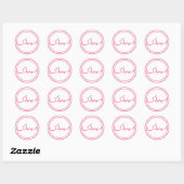 Minimal Eid Mubarak Hand geschreven roze Ronde Sticker (Vel)