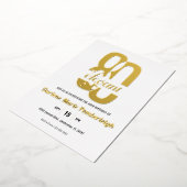 Minimal Eighty & Elegant 80th Birthday Gold Folie Uitnodiging (Gedraaid)