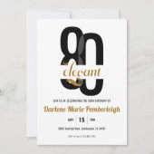 Minimal Eighty & Elegant Black Gold 80e verjaardag Kaart (Voorkant)
