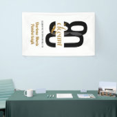 Minimal Eighty & Elegant Black Gold 80e verjaardag Spandoek (Beurs)