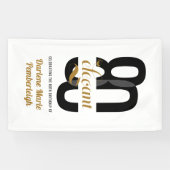 Minimal Eighty & Elegant Black Gold 80e verjaardag Spandoek (Horizontaal)