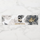 Minimal Eighty & Elegant Black Gold 80e verjaardag Waterfles Etiket (Enkel label)