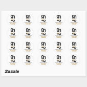Minimal Eighty & Elegant Black Gold 80th Birthday Ronde Sticker (Vel)