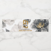 Minimal Eighty & Elegant Gold Black 80th Birthday Waterfles Etiket (Enkel label)