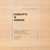 Minimal, Einladung Acryl Uitnodigingen (Voorkant)