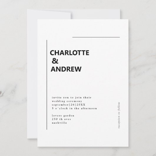 Minimal, Einladung Kaart (Voorkant)