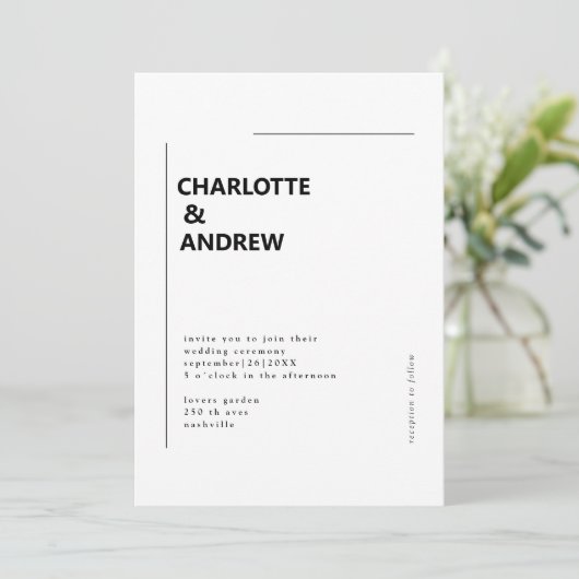 Minimal, Einladung Kaart (Staand voorkant)