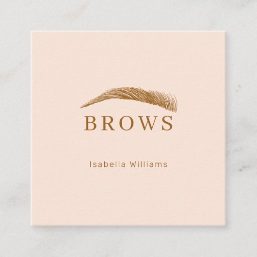 Minimal elegant Augenbrauen Visitenkarte Vierkante Visitekaartje (Voorkant)