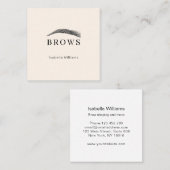 Minimal elegant Augenbrauen Visitenkarte Vierkante Visitekaartje (Voorkant / Achterkant)
