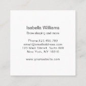 Minimal elegant Augenbrauen Visitenkarte Vierkante Visitekaartje (Achterkant)