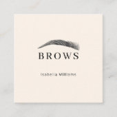 Minimal elegant Augenbrauen Visitenkarte Vierkante Visitekaartje (Voorkant)