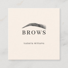 Minimal elegant Augenbrauen Visitenkarte Vierkante Visitekaartje