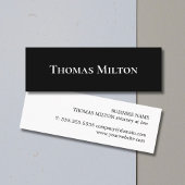 Minimal Elegant Black White Attorney Consultant Mini Visitekaartje