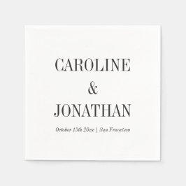 Minimal Elegant Black White Serif Wedding Names Servet