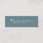 Minimal Elegant Blue Travel Agent Mini Visitekaartje (Voorkant)