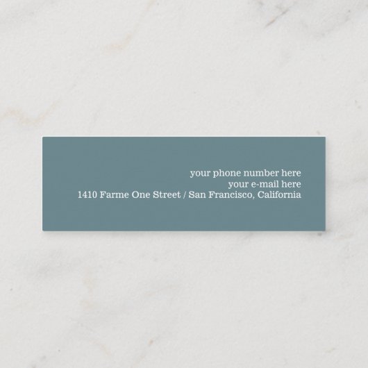 Minimal Elegant Blue Travel Agent Mini Visitekaartje (Achterkant)