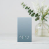 Minimal Elegant Blue White Scissors Hairstylist Visitekaartje (Staand voorkant)