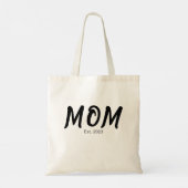 Minimal Elegant Bold Custom Date Mom Tote Bag (Achterkant)