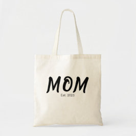 Minimal Elegant Bold Custom Date Mom Tote Bag