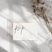Minimal Elegant Calligraphy Typo Wedding  RSVP Kaartje