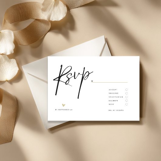 Minimal Elegant Calligraphy Typo Wedding  RSVP Kaartje