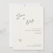 Minimal Elegant Calligraphy Typo Wedding  Save The Date (Voorkant)