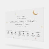 Minimal Elegant Celestial Wedding Timeline Welcome Acryl Bord (Hoek)