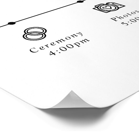 Minimal Elegant Celestial Wedding Timeline Welcome Poster (Hoek)