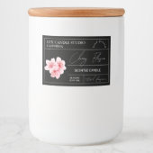 Minimal Elegant Cherry Blossom Kaarsenpot Label Voedselcontainer Etiket (Voorkant)