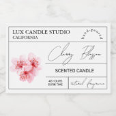 Minimal Elegant Cherry Blossom Kaarsenpot Label Voedselcontainer Etiket (Enkel label)