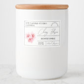 Minimal Elegant Cherry Blossom Kaarsenpot Label Voedselcontainer Etiket (Voorkant)