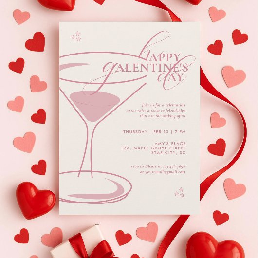 Minimal Elegant Chic Typography 2026 Galentine's Kaart