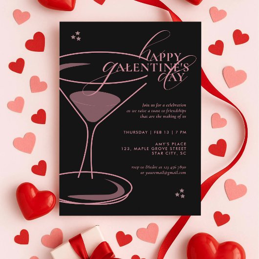 Minimal Elegant Chic Typography Galentines Day Kaart