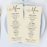Minimal Elegant Classic Wedding Food Menu<br><div class="desc">This is a minimalist elegant wedding menu.</div>